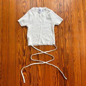 Knit Criss Cross Princess Poly Crop Top